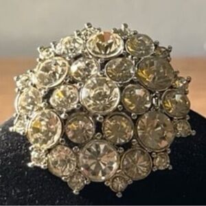 Sparkling Silver Rhinestone Brooch